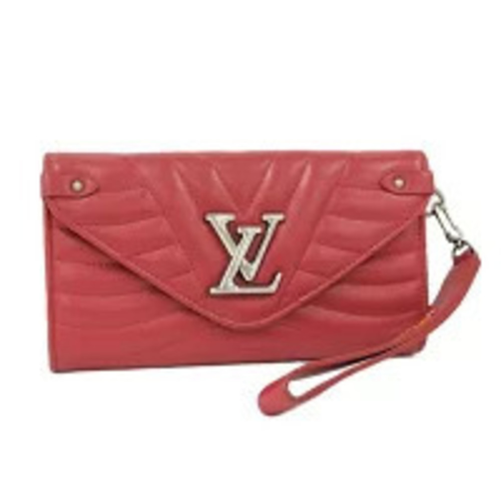 LOUIS VUITTON New Wave Long Wallet Leather Rouge Red